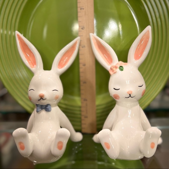 Cutest Bunny Set of 3 Perfect Spring Easter Decor NEW Girl & Boy Bunny Unique - Picture 11 of 16